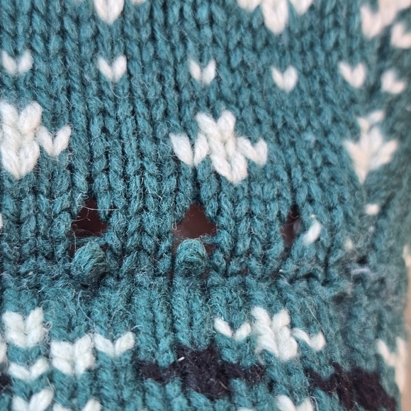 L.L. Bean Fair Isle Design 100%Lambs Wool Button Front Cardigan Sweater 2XL - Picture 8 of 9